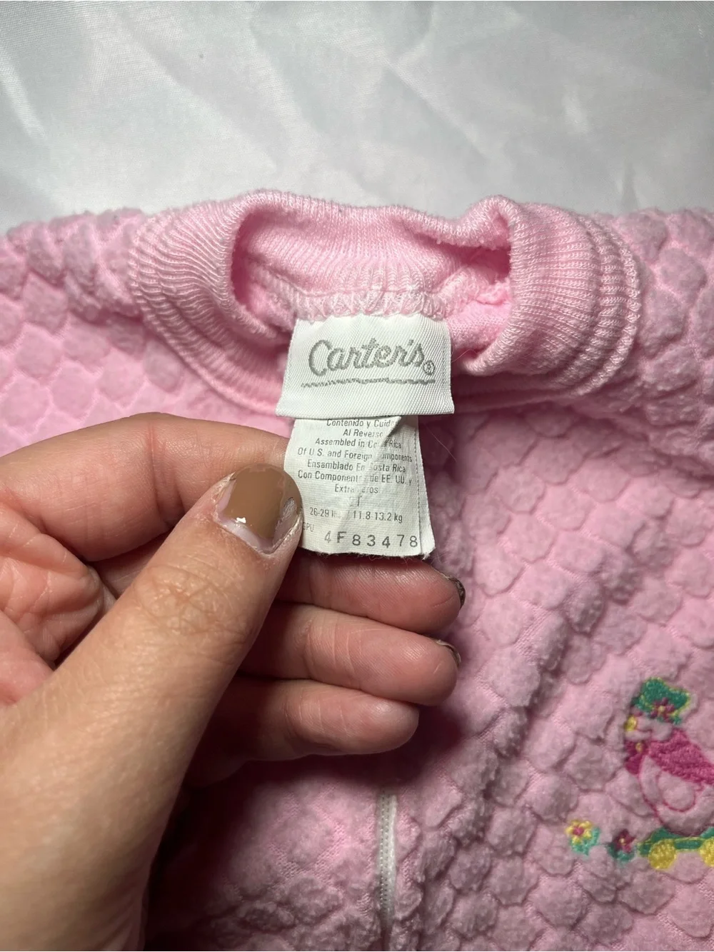 Vintage Y2K Carter’s Pink Goose Fleece Footed Sleeper 2T Full Zip Paper Tag